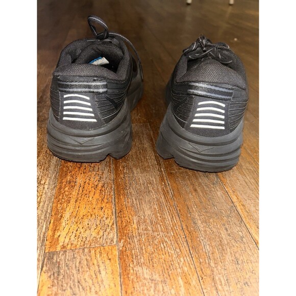 Hoka One One Bondi 7 Running Comfort Shoes Black Size 8D - Picture 2 of 5